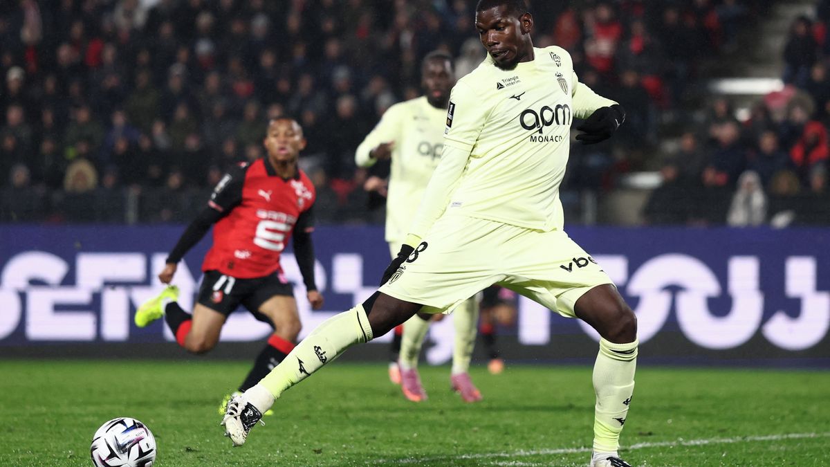 Pogba si při návratu k fotbalu zahrál pár minut za Monako při porážce v Rennes